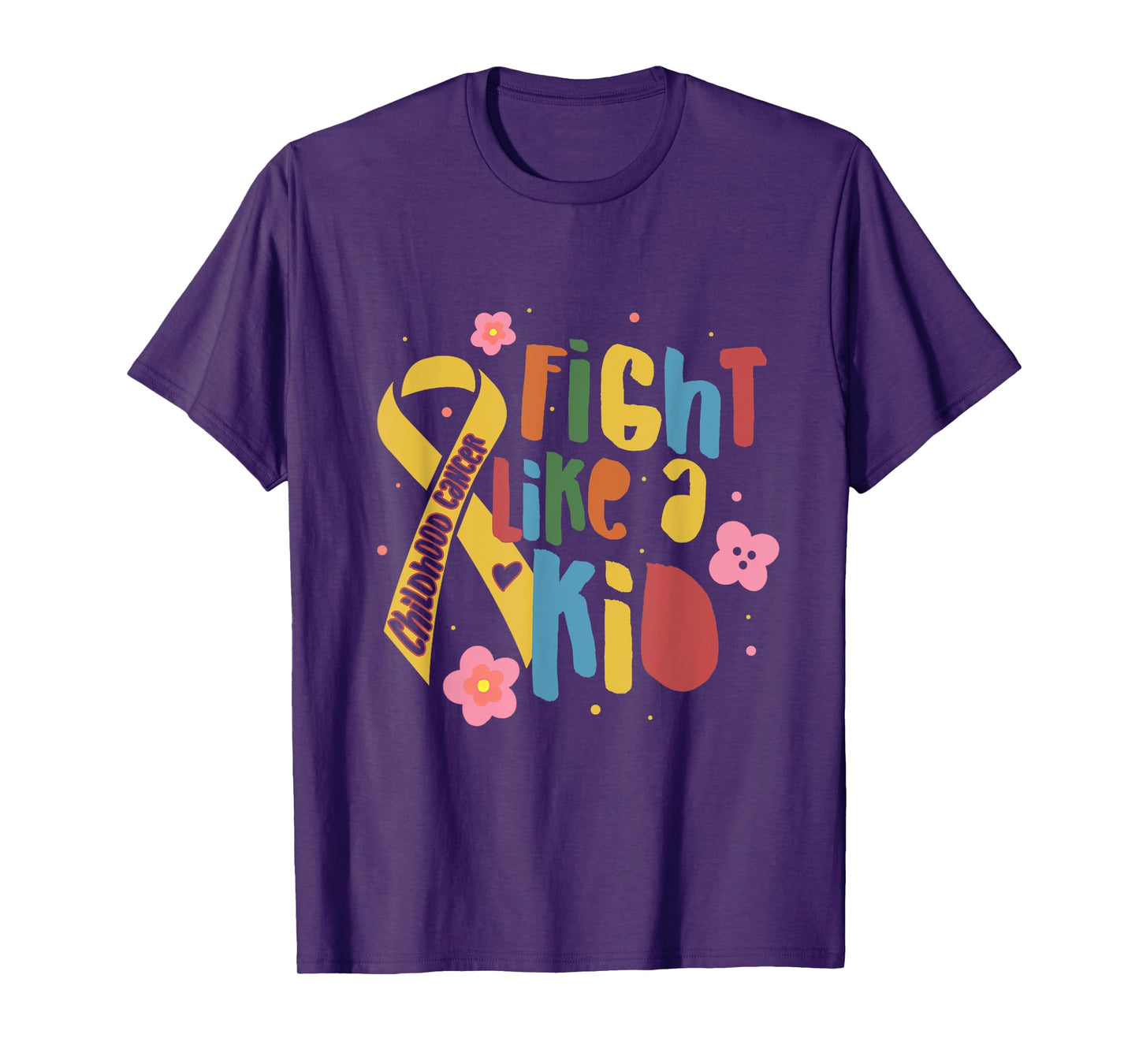 Fights Like A Kid Childhood Cancer Awareness Motivation T-Shirt