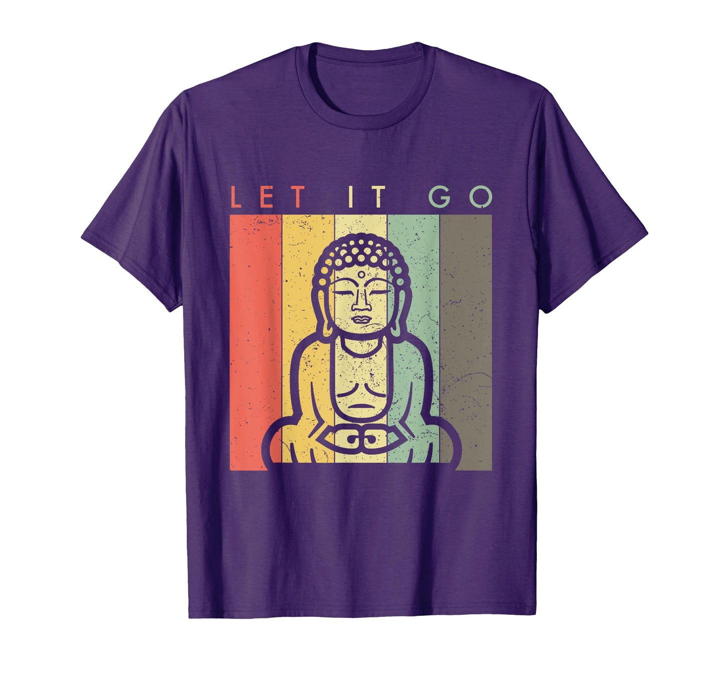 Retro Vintage Buddha Meditation - Let It Go - Spiritual T-Shirt
