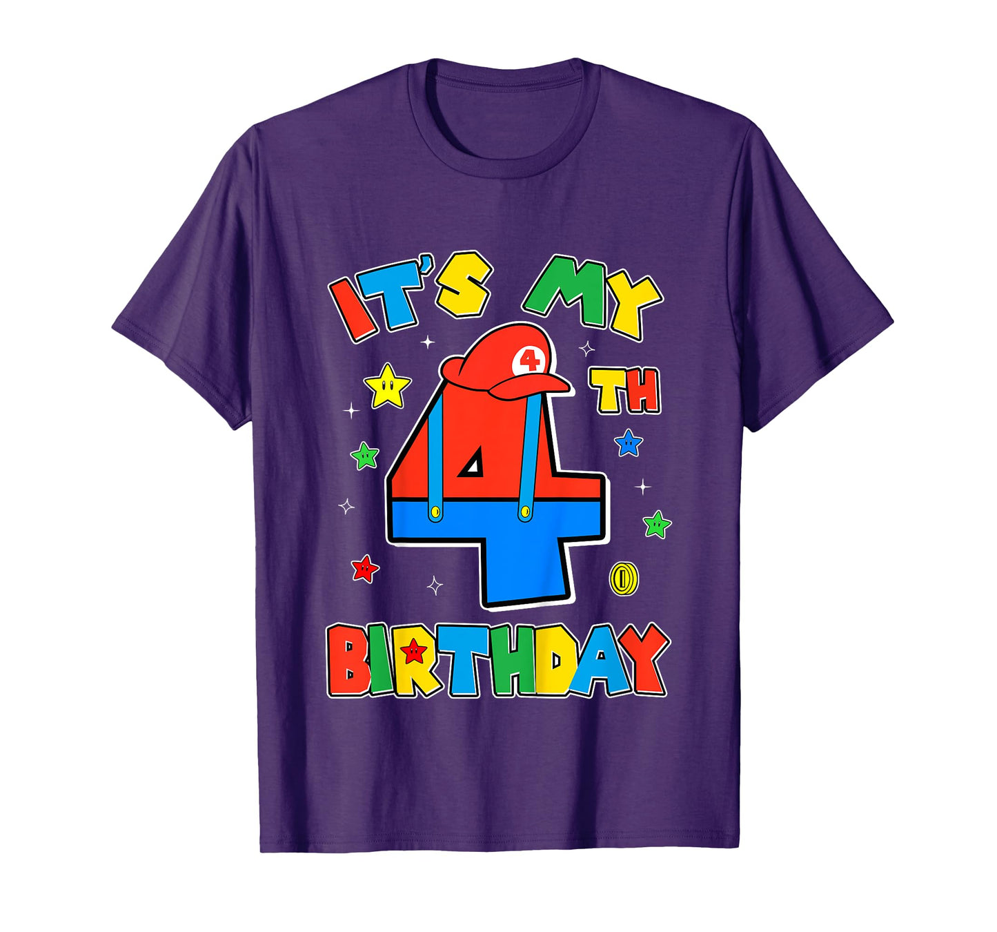 Kids 4th Birthday Boy Super Gamer Gaming Theme B-day Party Boys T-Shirt
