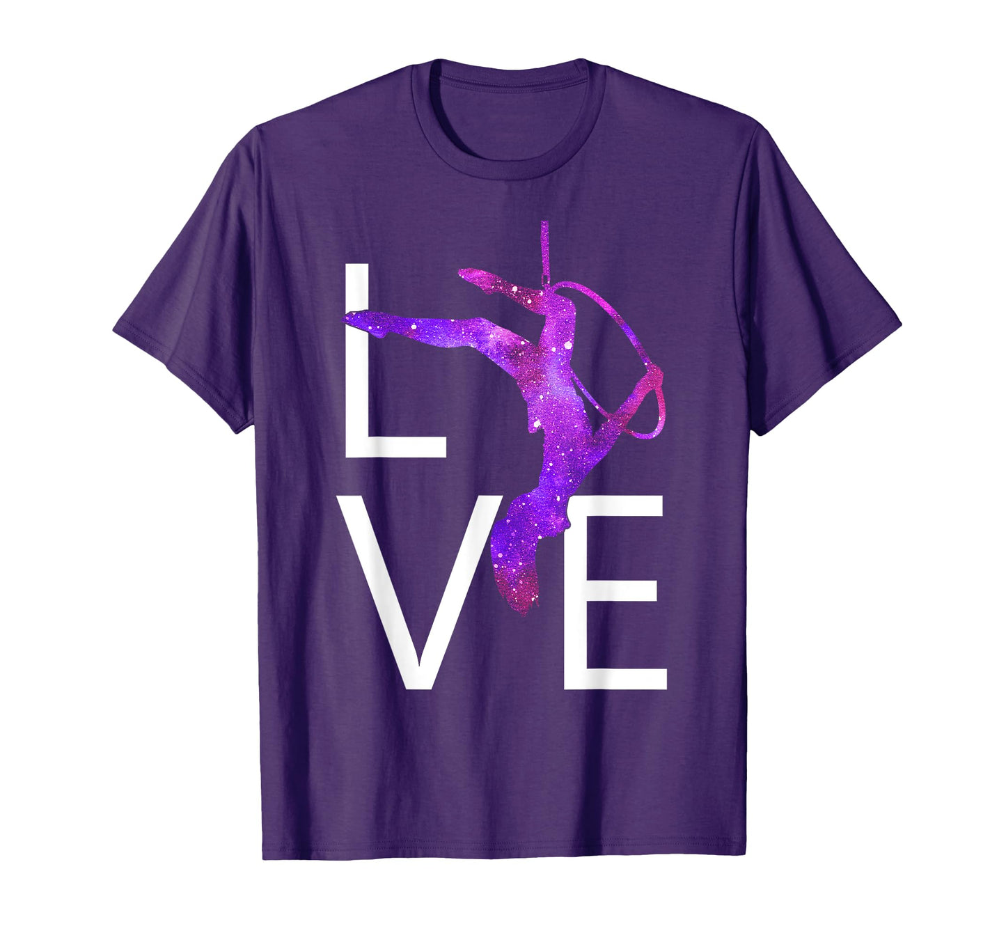 Aerial Hoop Aerial Yoga Aerialist Lyra Purple Love T-Shirt