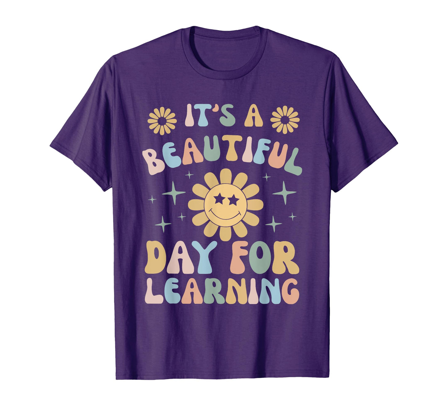 It's Beautiful Day For Learning Retro Teacher Students Women T-Shirt