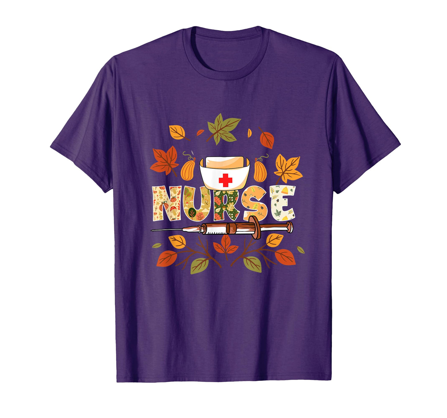 Autumn Fall Outfit Nurse Thankful Grateful Blessed T-Shirt
