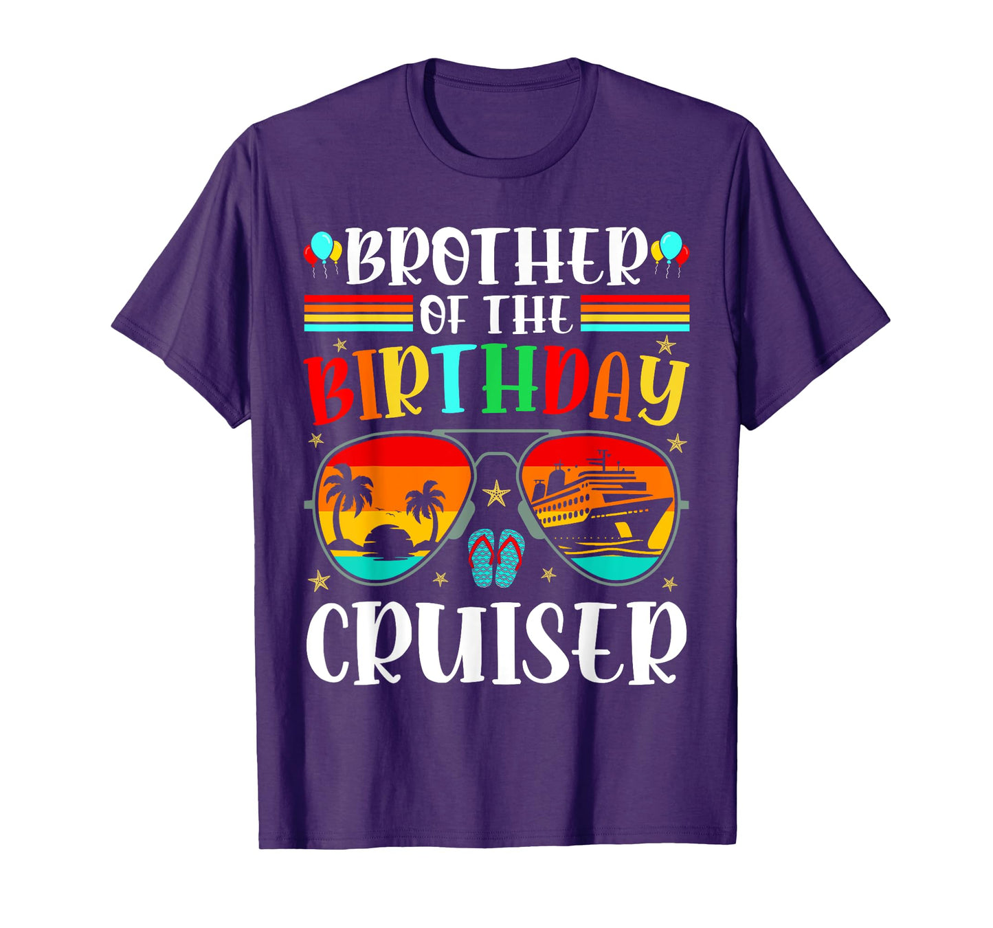 Brother of the Birthday Cruiser Sunglasses Cruise Crew Kids T-Shirt