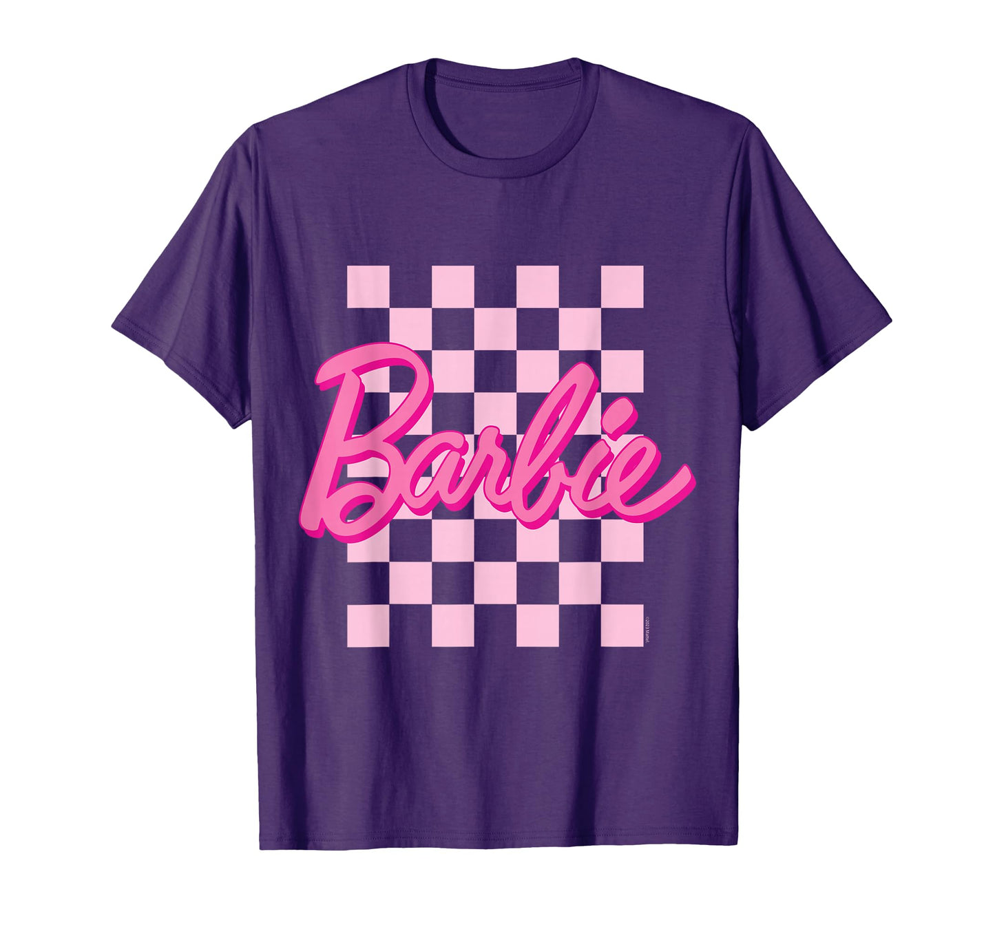 Barbie - Barbie Logo Checkered Background T-Shirt