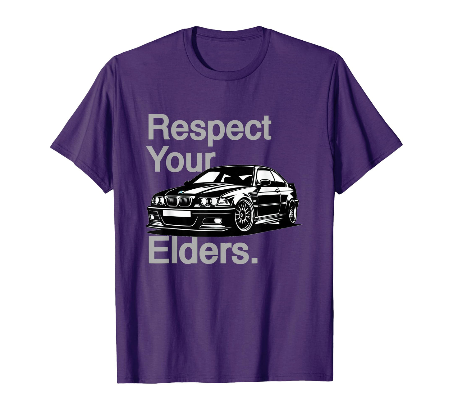 Russ Designs Respect Your Elders Vintage Euro E46 3 Series Unisex-Adults T-Shirt, Black, Small