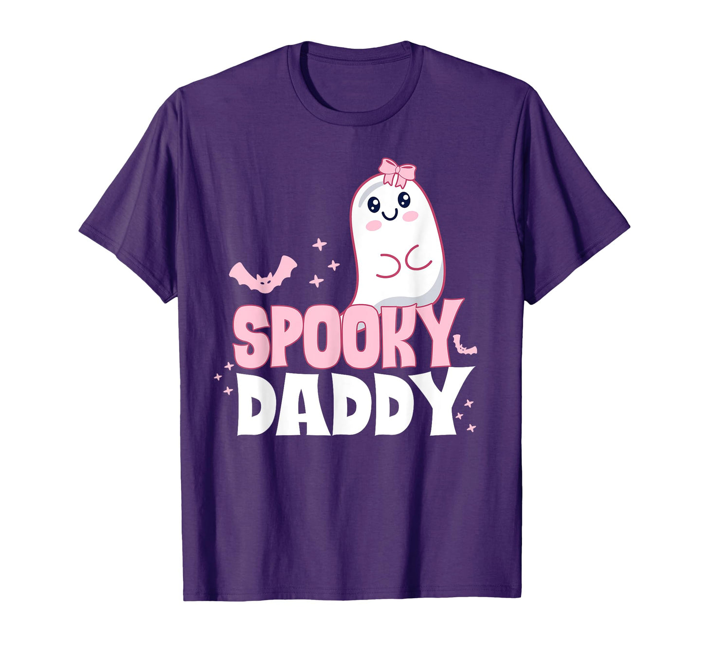Spooky Daddy Family Cute Pink White Ghost Boo Halloween T-Shirt