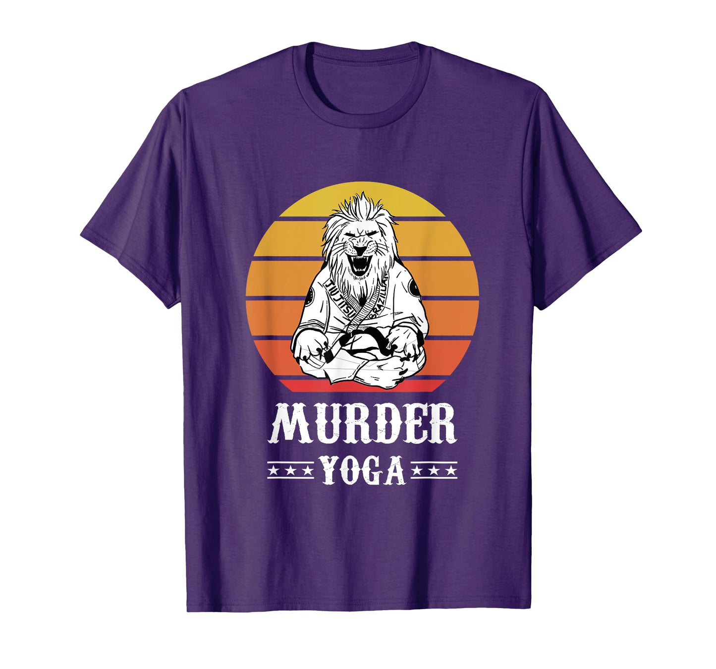 Jiu Jitsu Murder Yoga Vintage Sunset Funny Brazilian T-Shirt