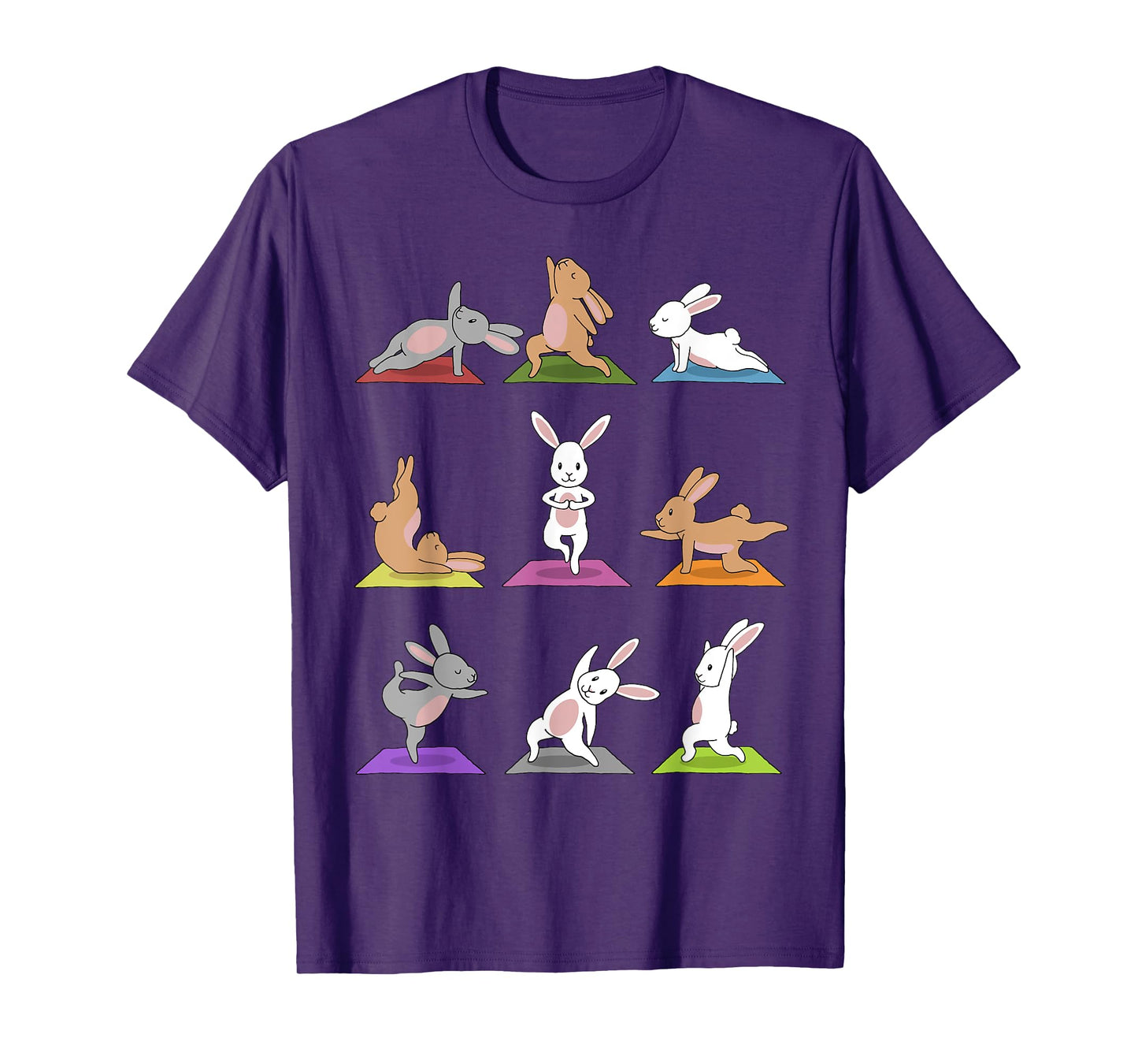 Bunny Yoga Funny Rabbits In Yoga Poses On Meditation Mats T-Shirt