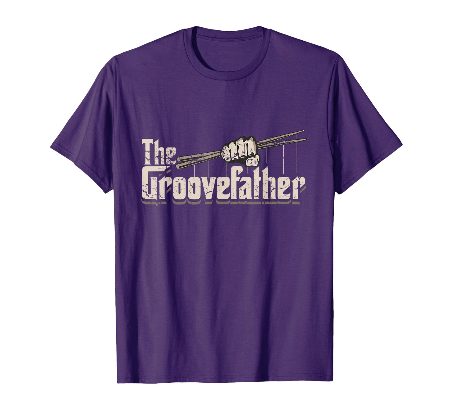 The Groovefather Vintage Drums Drumming Gifts Band Drummer T-Shirt