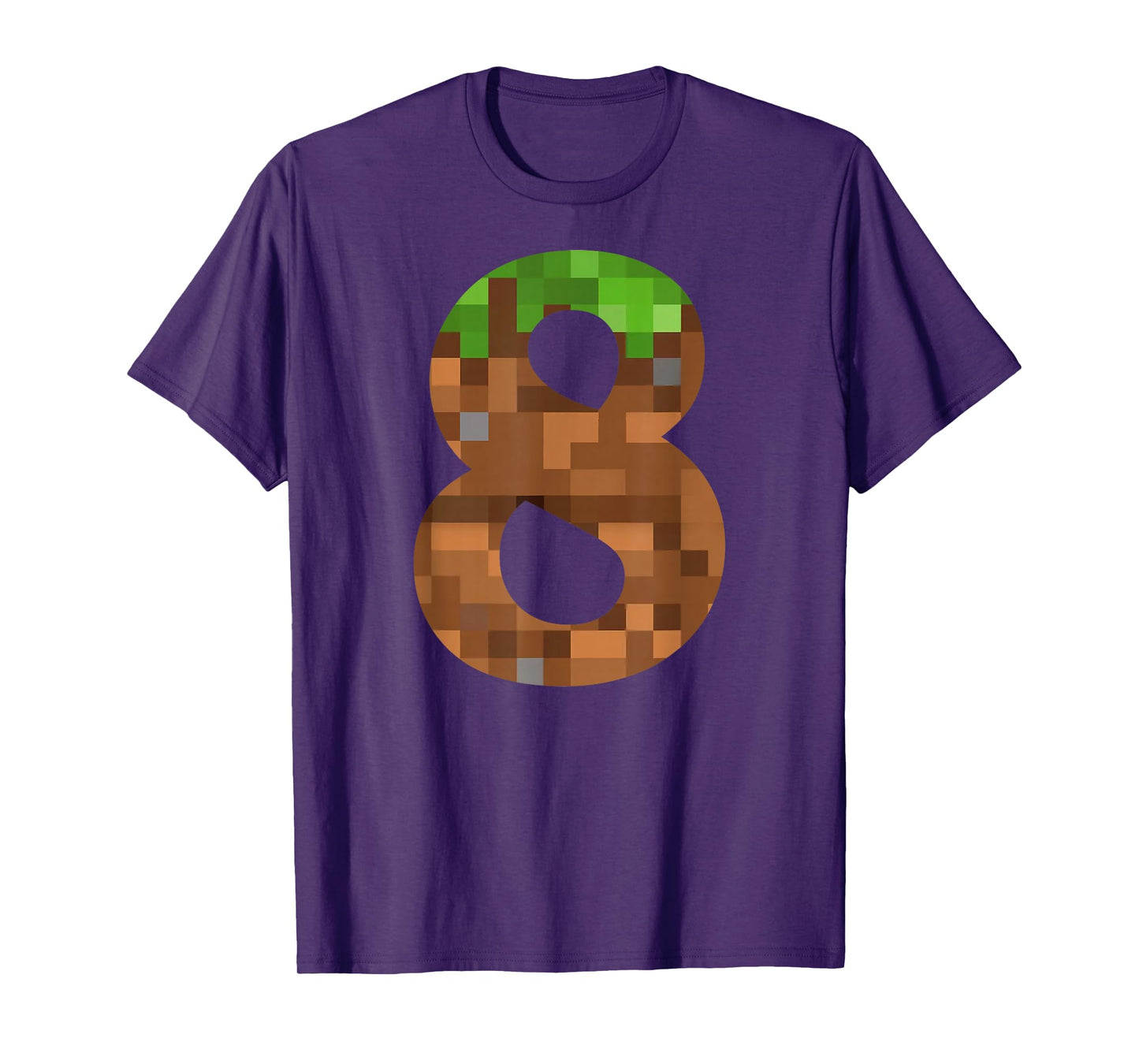 Pixel 8yr Birthday Number Eight 8 Year Old 8th Video Gamer T-Shirt