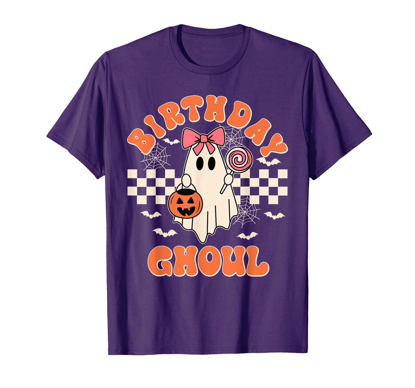 Birthday Ghoul Spooky Season Groovy Halloween Kids Girls T-Shirt