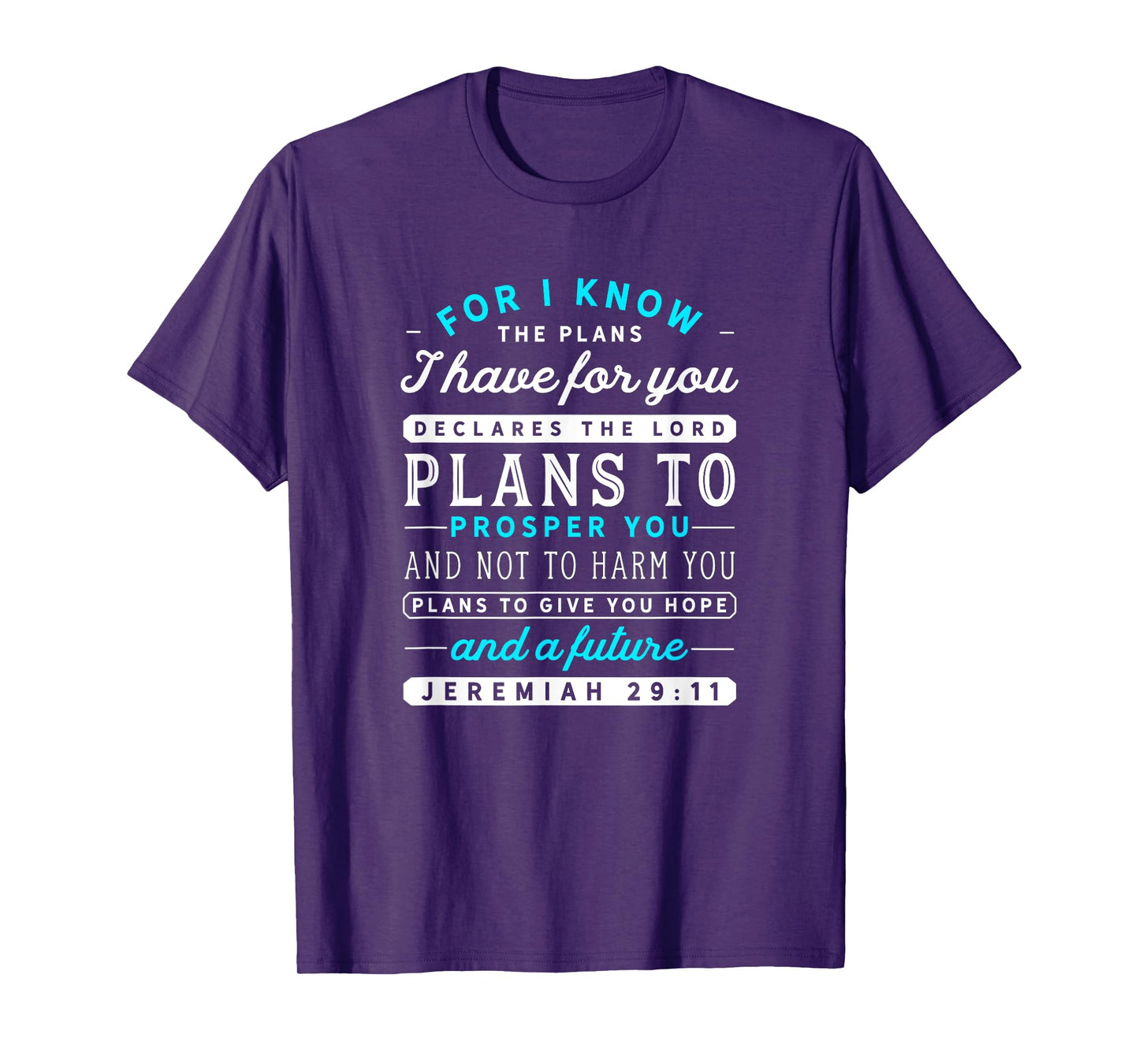 Christian Jeremiah 29 11 Hope Bible Verse Scripture Quote T-Shirt