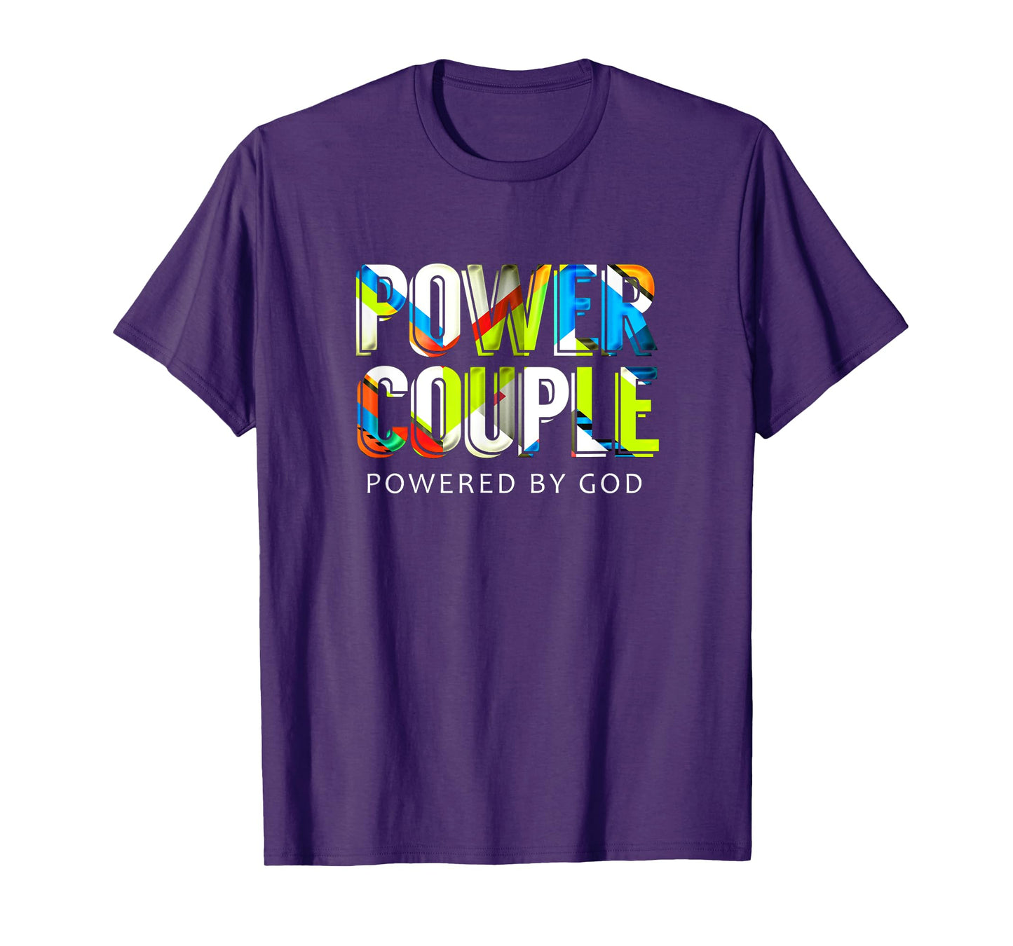 Power Couple, Powered By God Mens Christian Couple TShirt T-Shirt