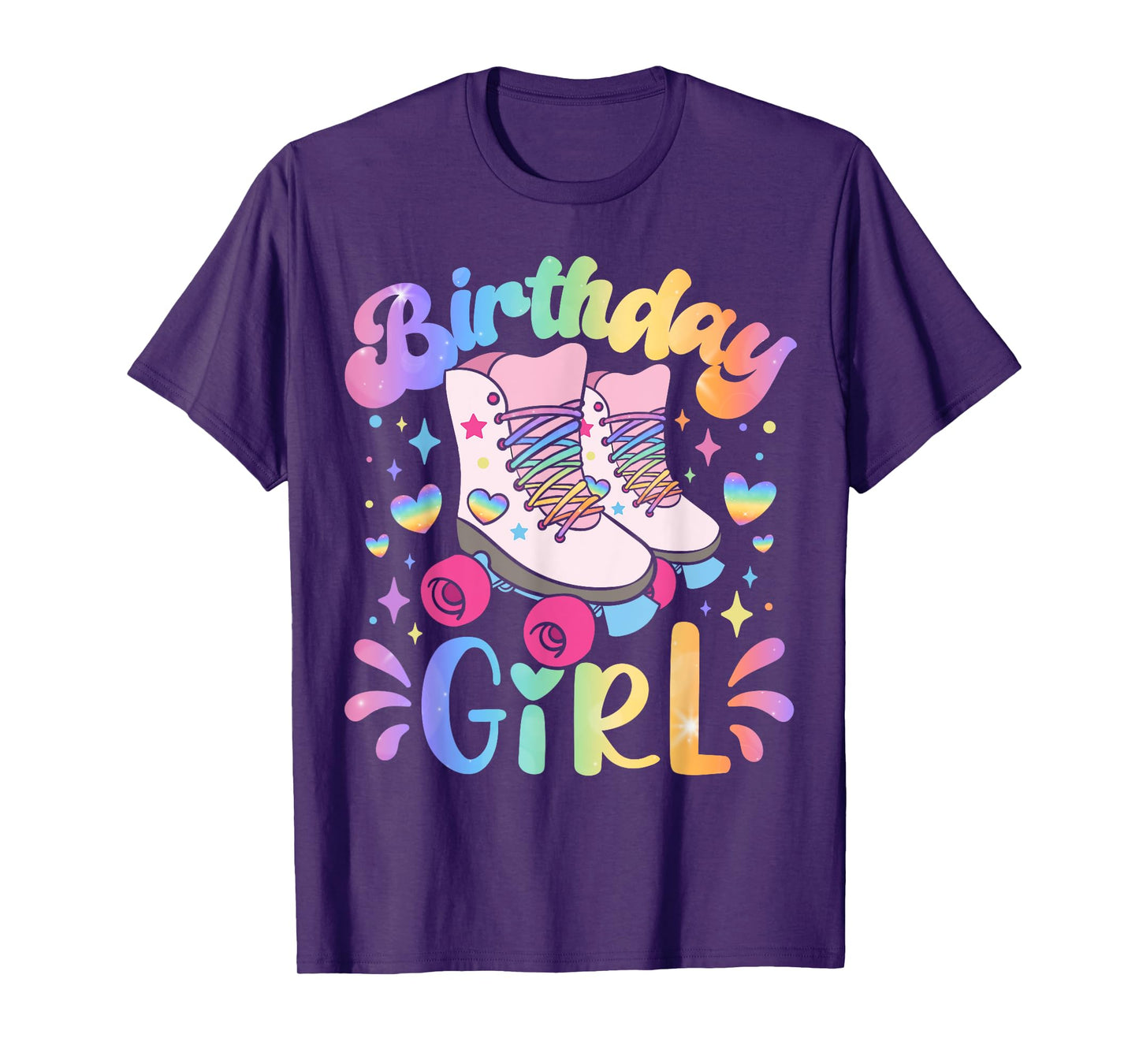 Birthday Girl Rolling Skates Roller Skater Party Kids Girls T-Shirt