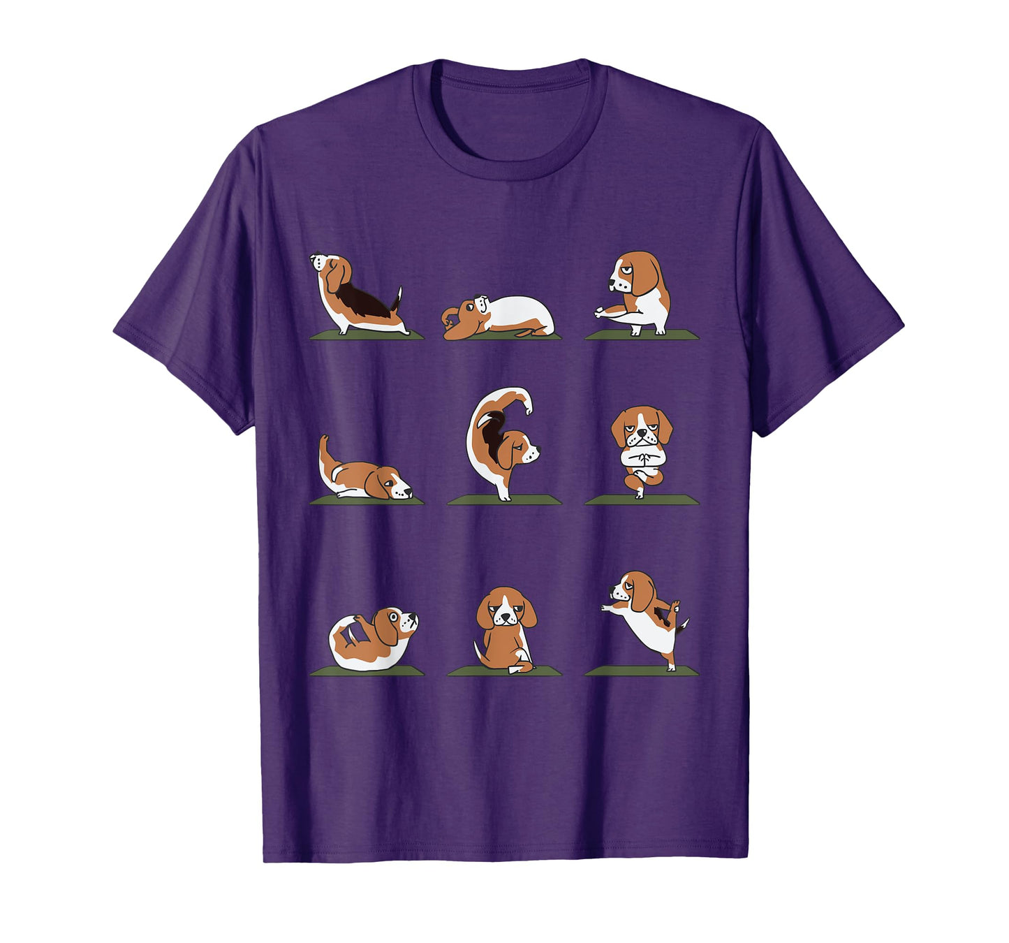 Beagle Yoga Asana Pose and Meditation T-Shirt by Huebucket T-Shirt