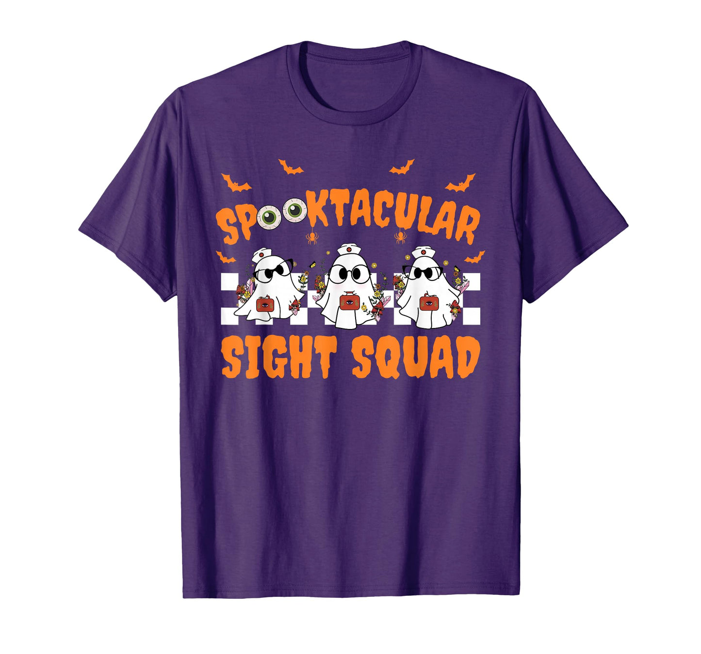 Spooktocular Sight Squad Ghost Halloween Optometry Tech Crew T-Shirt
