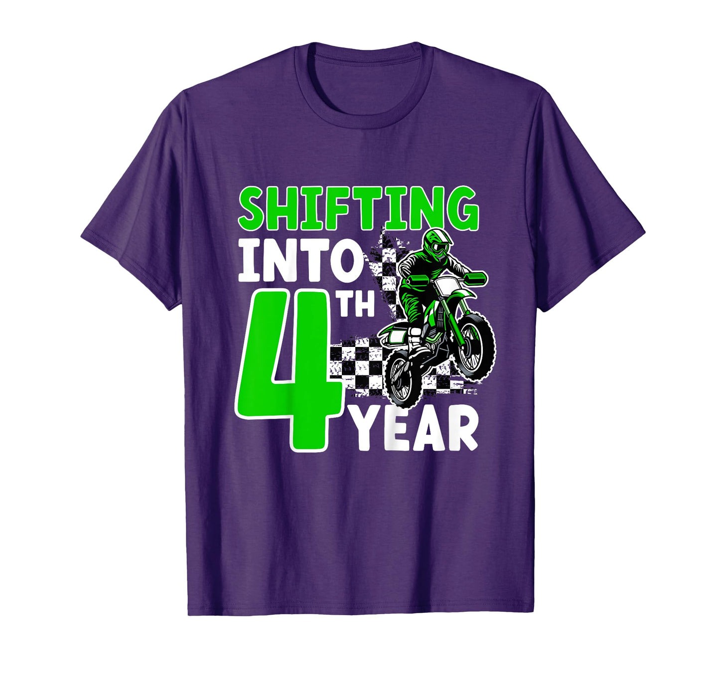 Kids 4th Dirt Bike Birthday Party 4 Year Old Dirt Biker T-Shirt