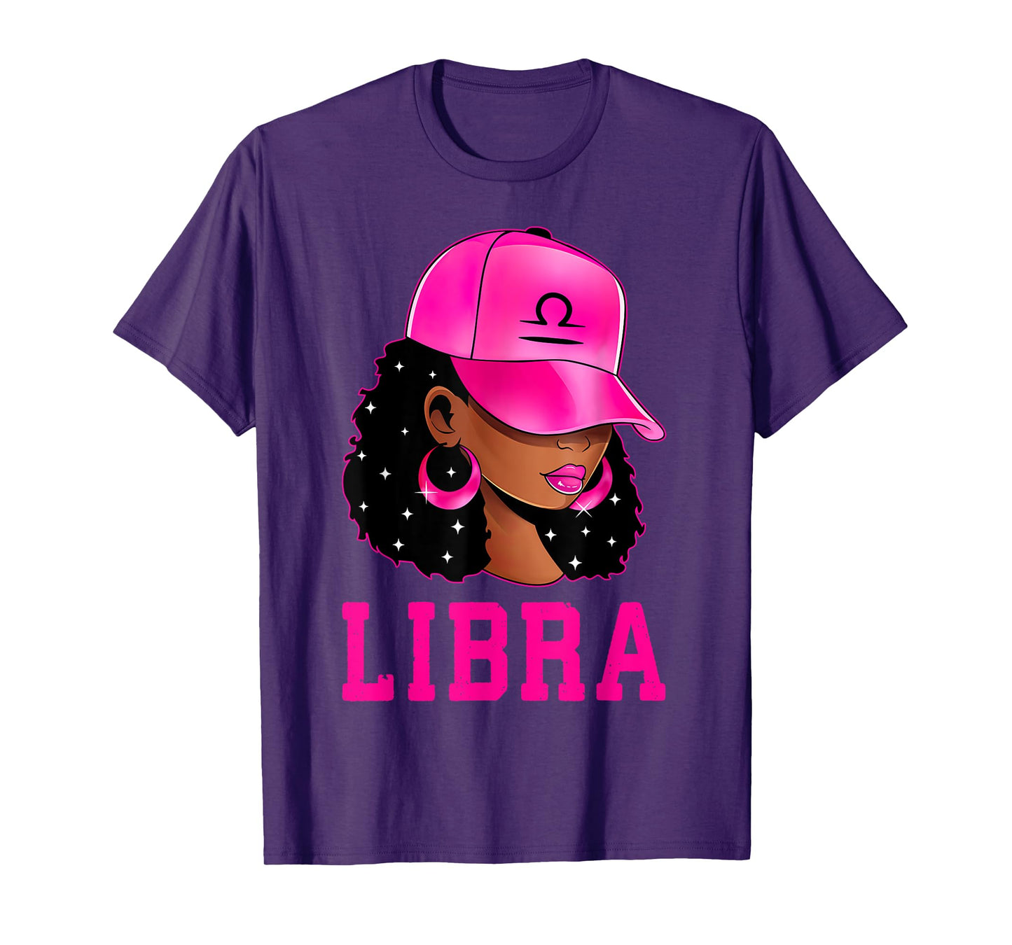 Libra Queen Sassy Black Woman Afro Girl Zodiac Sign T-Shirt