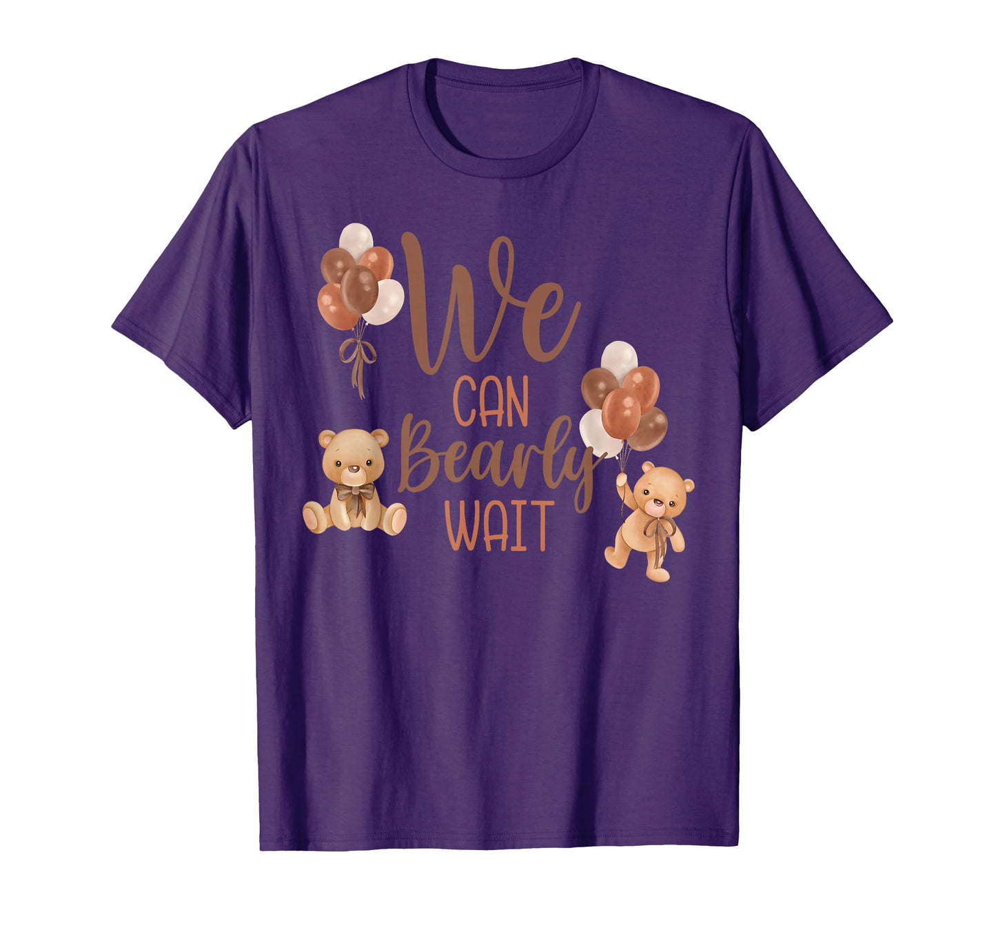 We Can Bearly Wait Bear Gender Neutral Boy Baby Shower T-Shirt