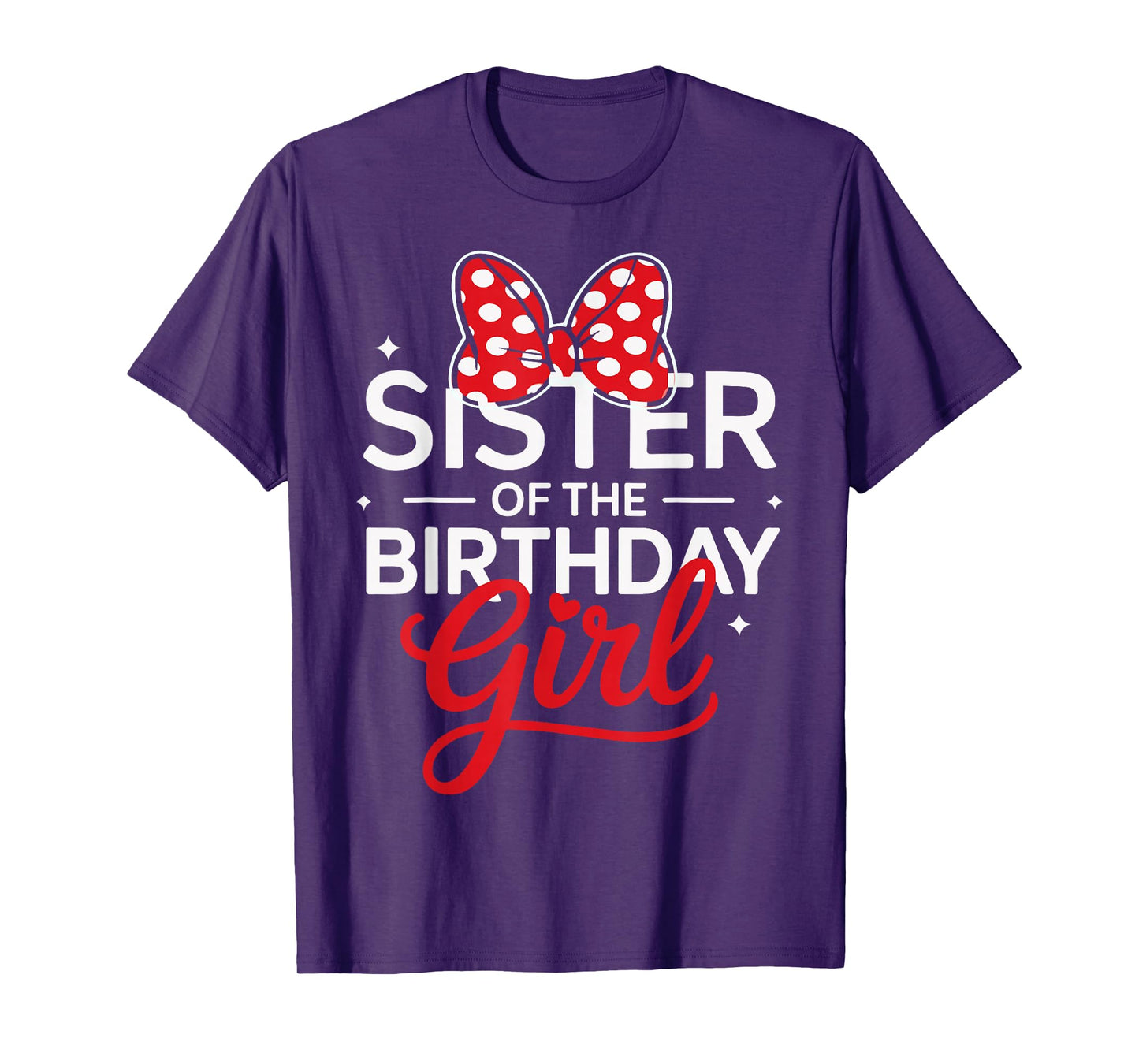 Sister Of The Birthday Girl Cute Pink Family Matching Bow T-Shirt