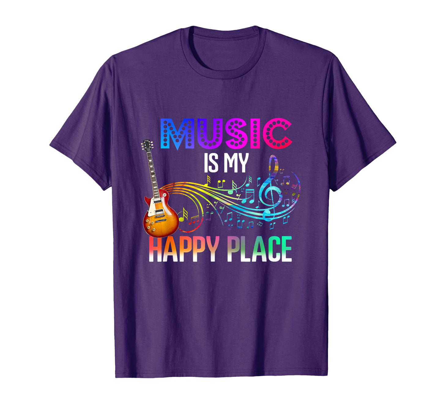 Music Is My Happy Place Inspiring Music Novelty Gifts T-Shirt