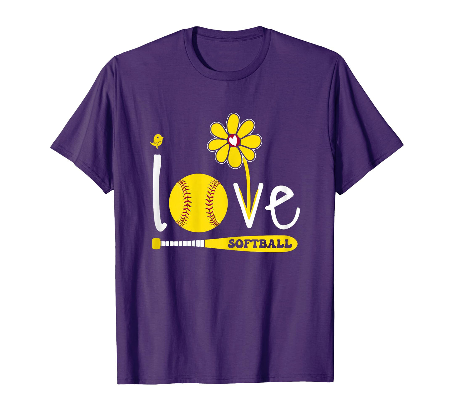 Women Softball-Shirt Girls I Love Softball Teen Girl T-Shirt