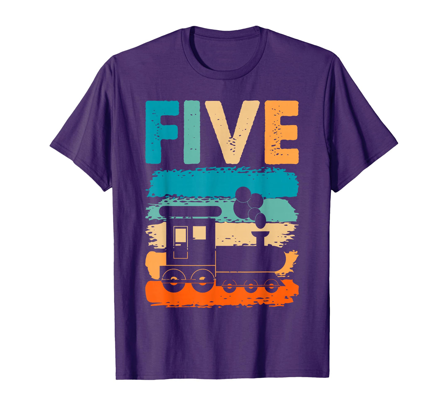 5th Train Birthday 5 Year Old 5yr Boys Girls Birthday Train T-Shirt