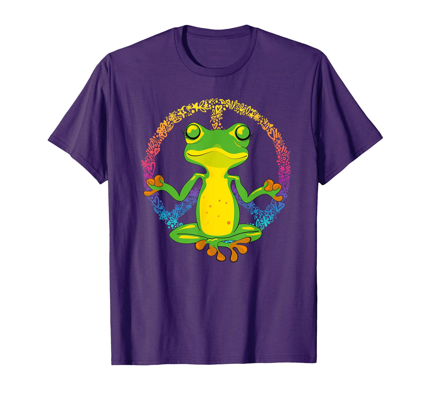 Peace Sign Yoga Frogs Cool Peace Frog Tie Dye T-Shirt