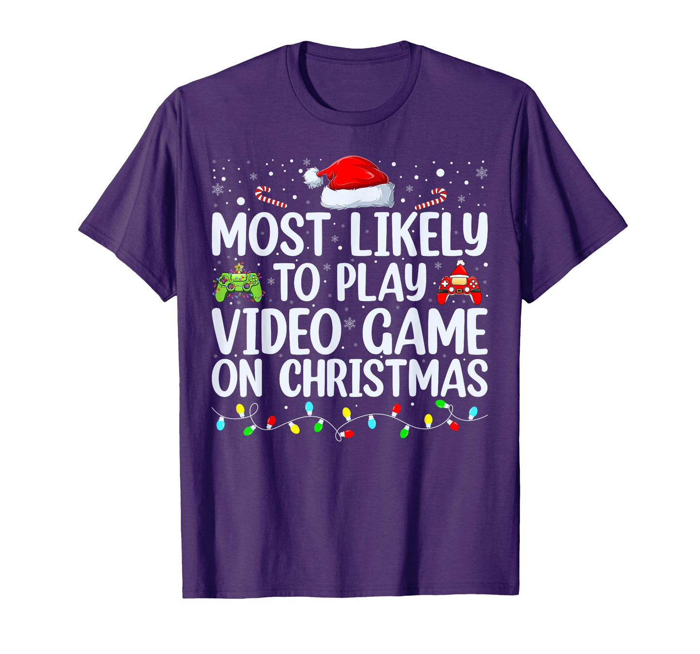 Most Likely To Play Video Game On Christmas Santa Gaming T-Shirt