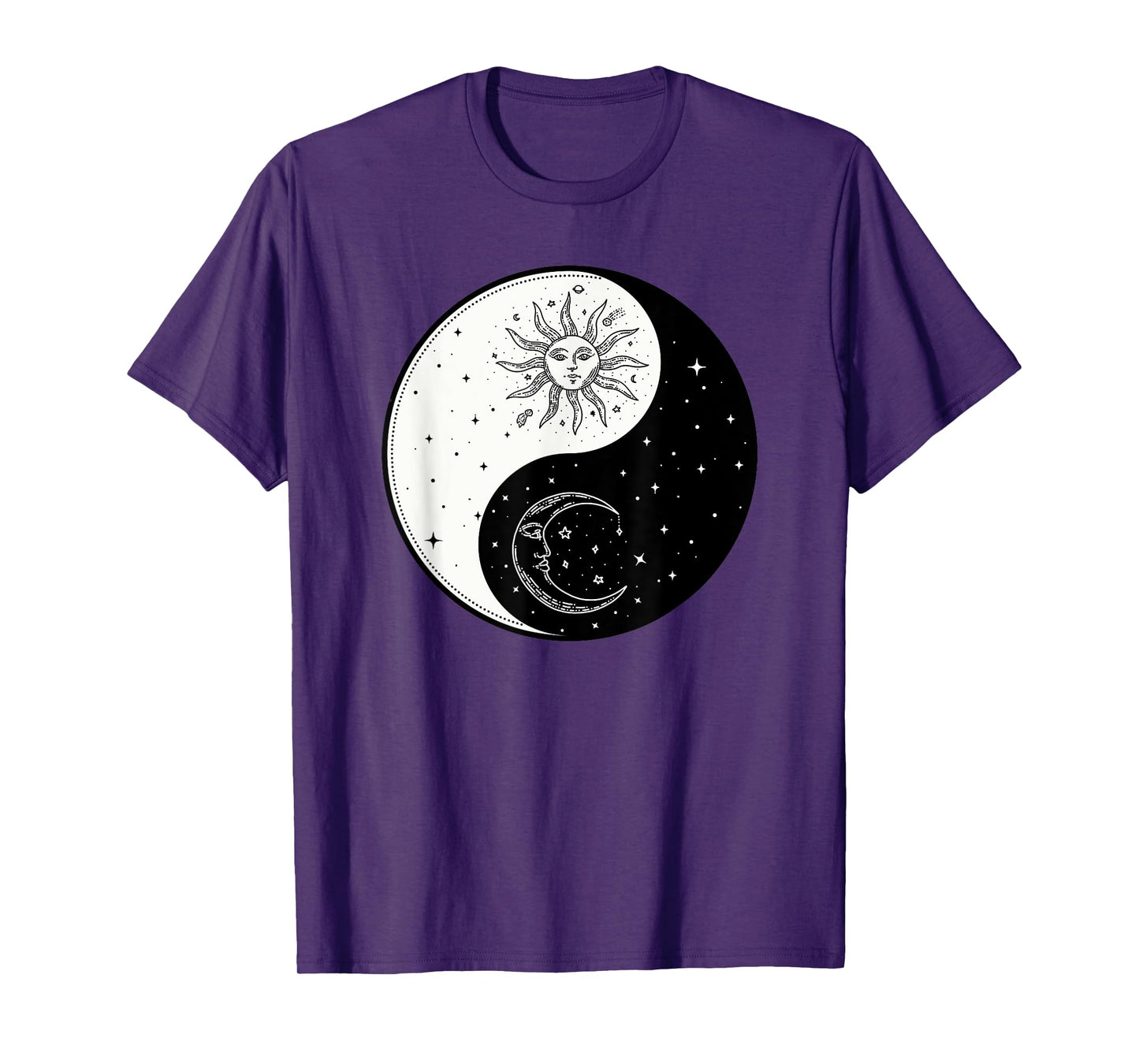 Sun Moon Ying Yang Vintage Yoga Zen Spiritual Mystical T-Shirt