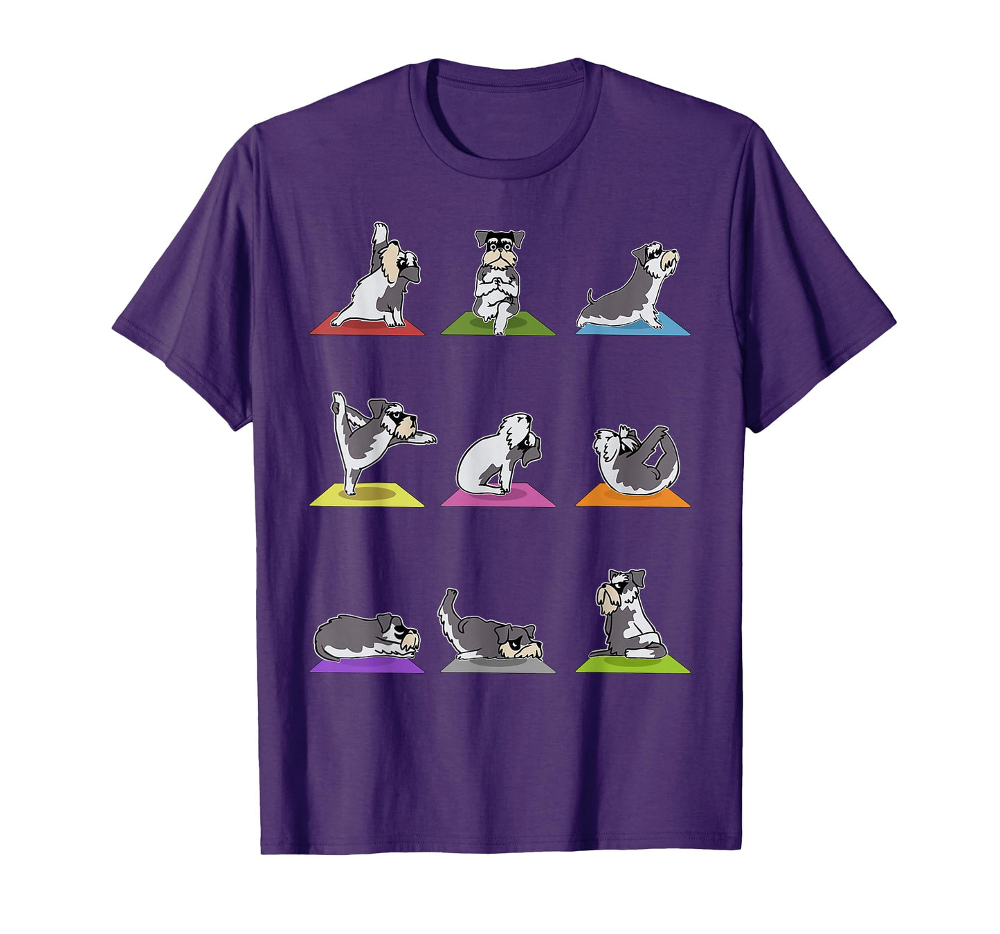Funny Miniature Schnauzer Dogs Yoga Poses Meditation Lovers T-Shirt