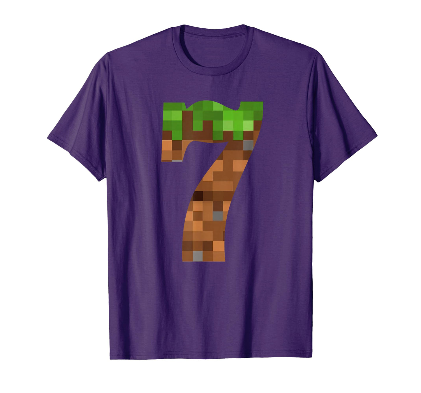 Pixel 7yr Birthday Number Seven 7 Year Old 7th Video Gamer T-Shirt