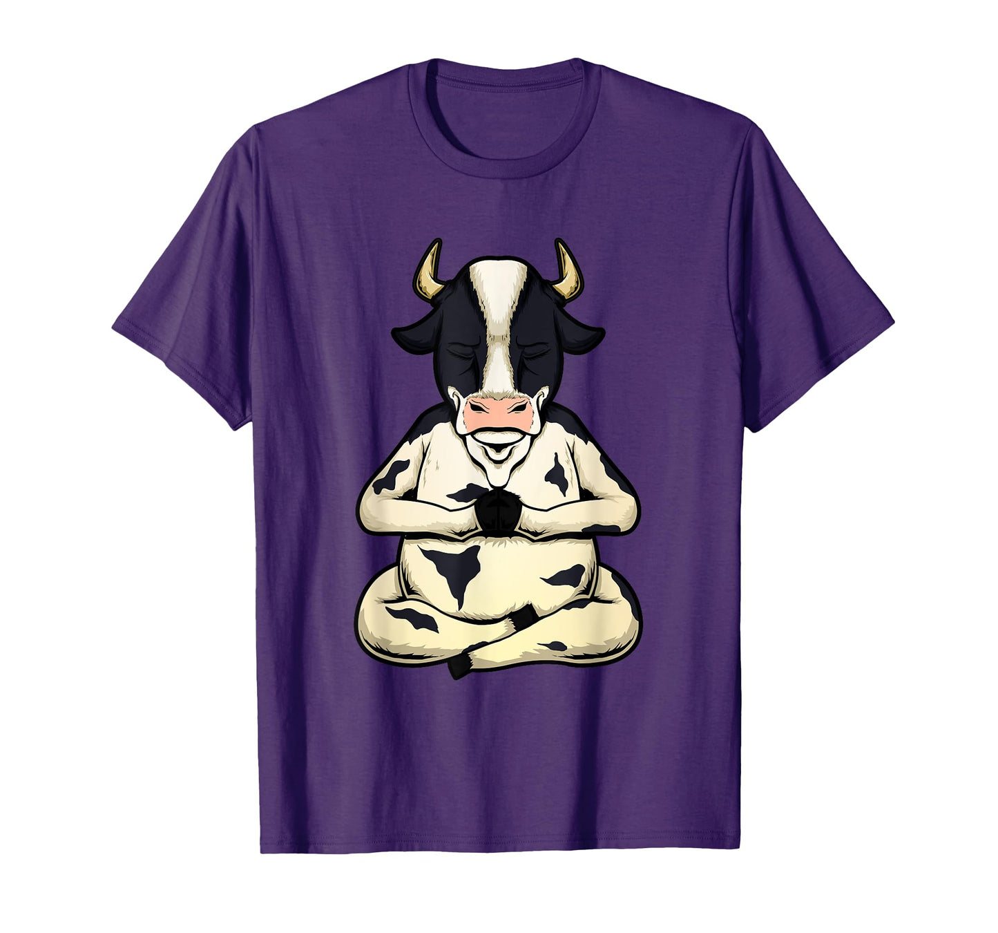 Cow Yoga Meditating Calf Yogi Bull Sitting Yoga Pose Namaste T-Shirt