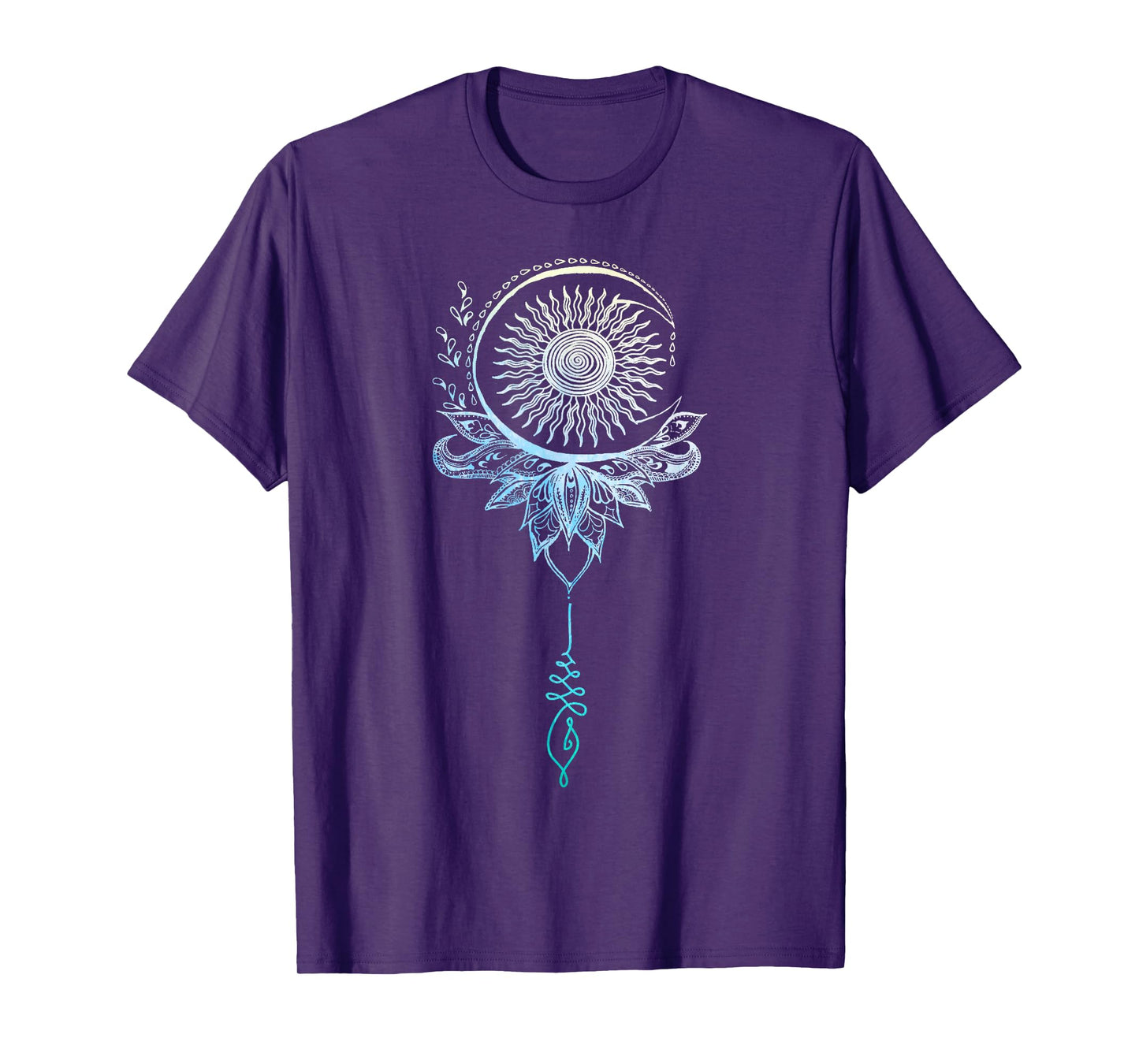 Tattoo Style Bohemian Sun Moon Drawing Boho Unalome Shirt T-Shirt