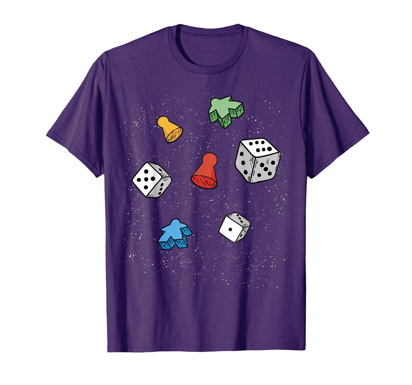 Cool Board Game Pieces on Stars, Dice, Meeple, Pawn Costume T-Shirt