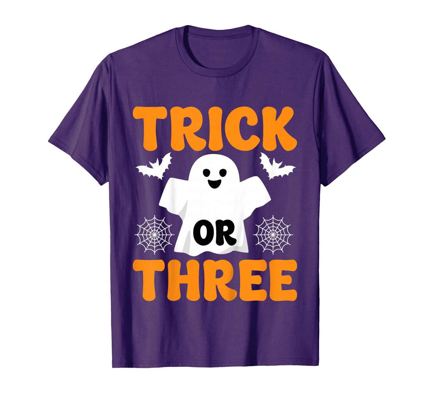 Kids Trick or Three Halloween Spooky Ghost Kids 3rd Birthday T-Shirt