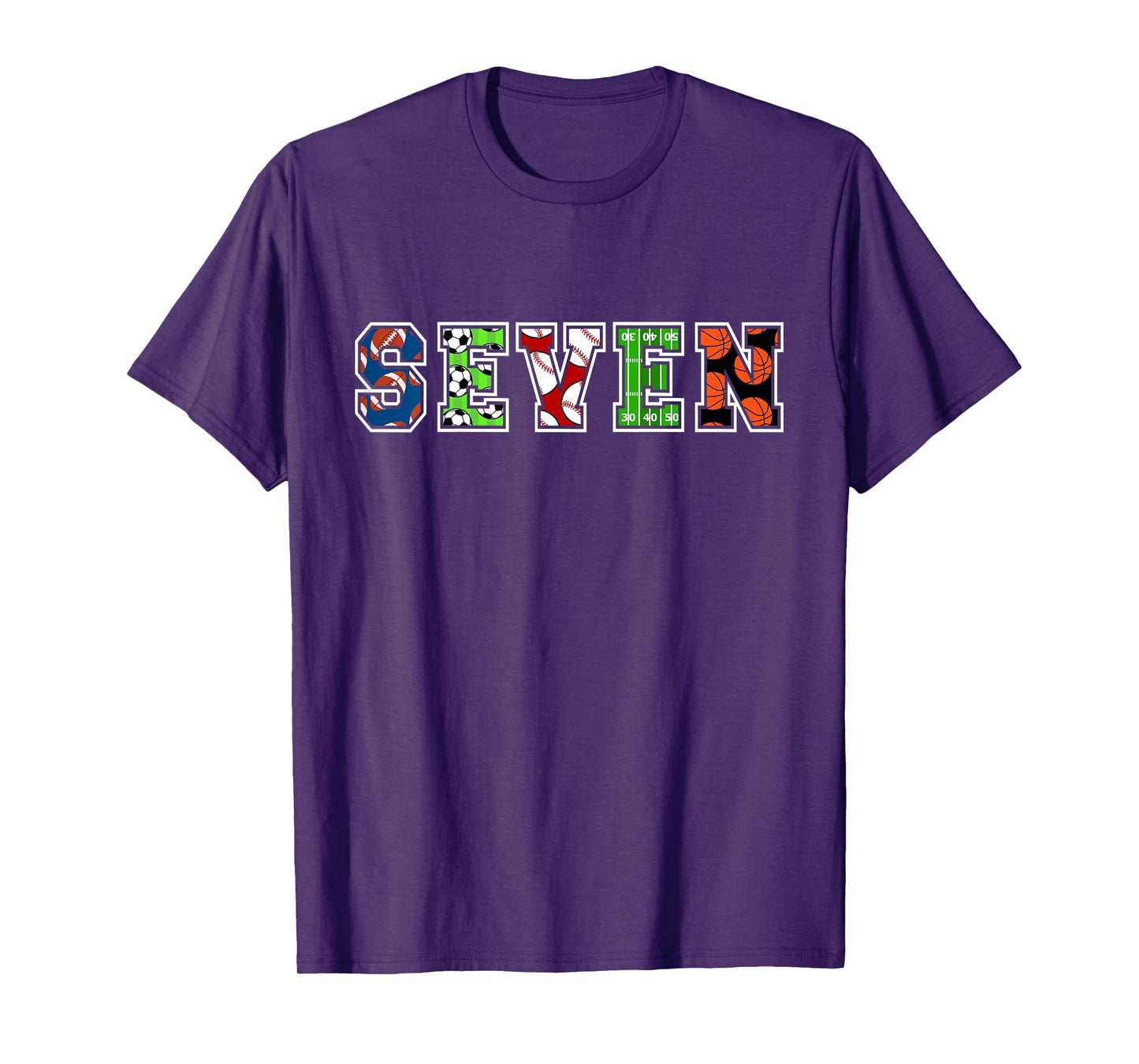 Kids 7th Birthday Sports Birthday Party 7 Year Old Boy T-Shirt