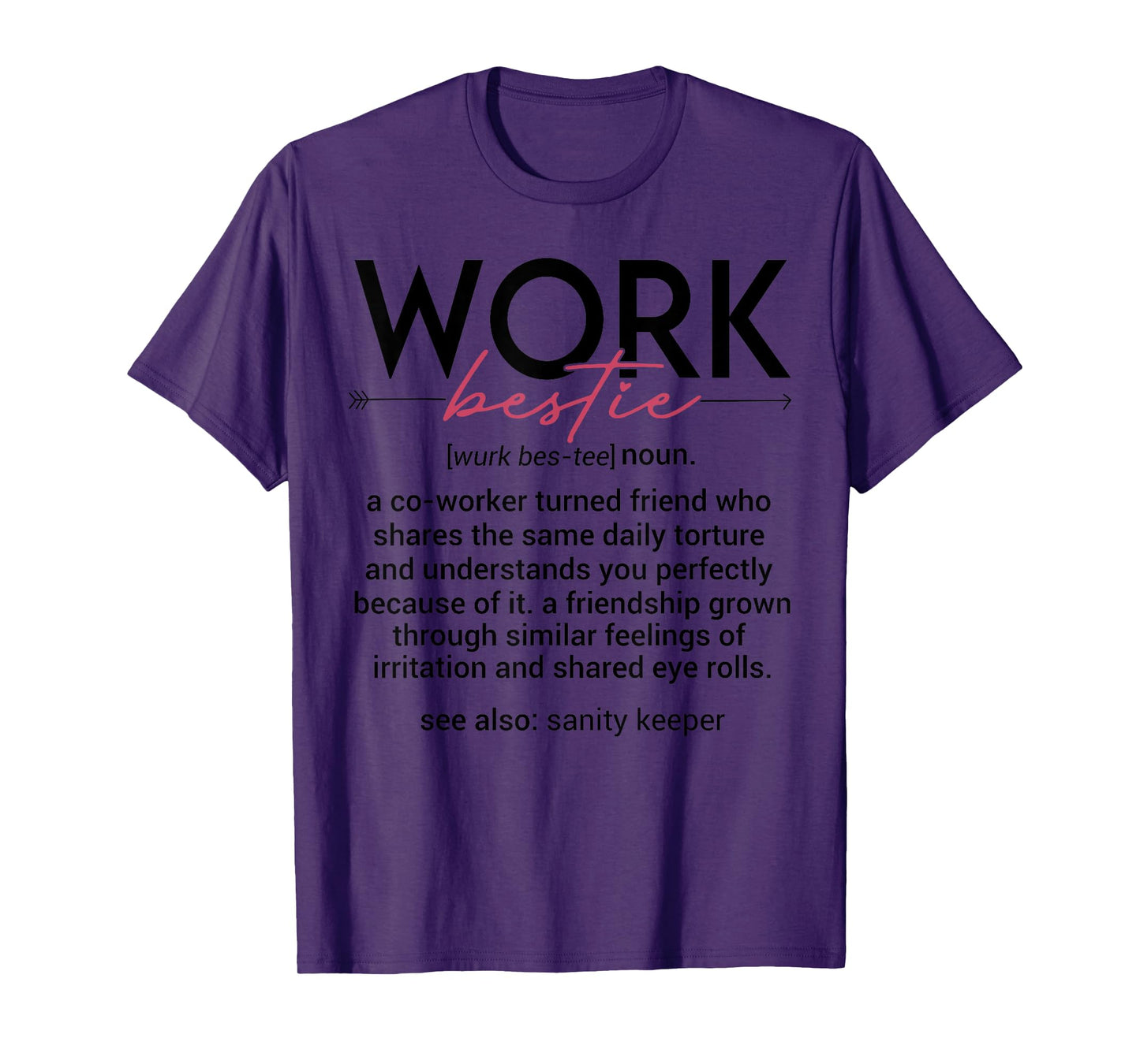 Vintage Work Bestie Definition Teachers Nurses Boss Women T-Shirt