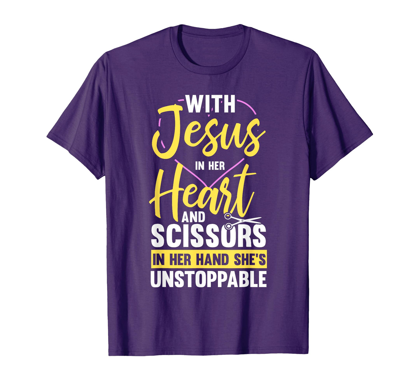 Hairdresser Shirt Jesus In Heart Scissor Hairstylist T-Shirt