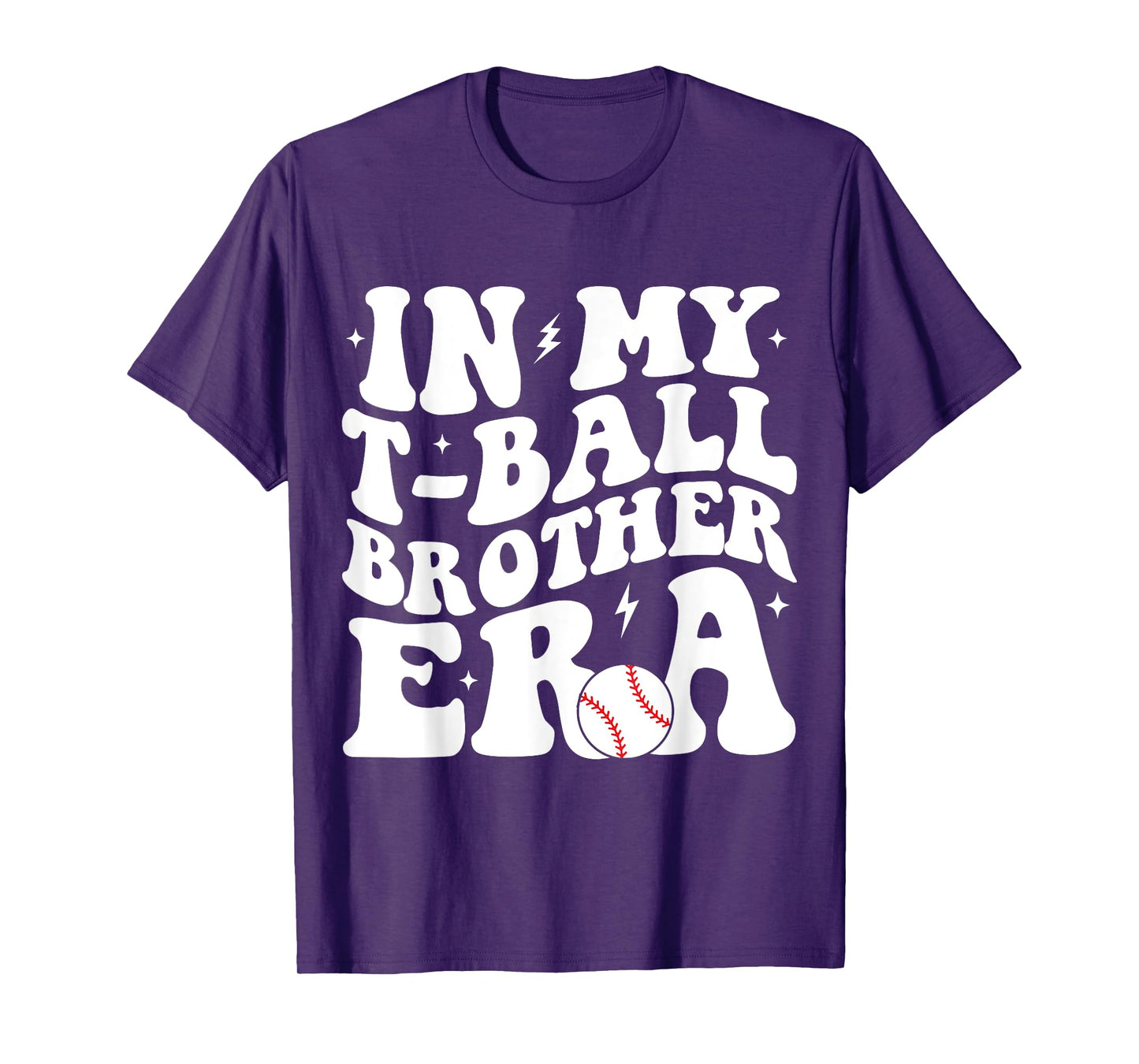In My T-Ball Brother Era Groovy Funny Tee-Ball Brother T-Shirt