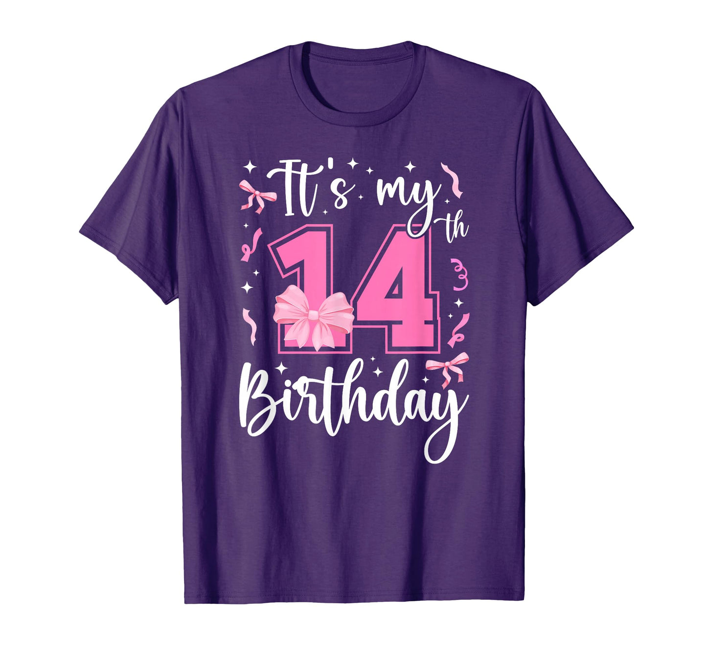14th Coquette Themed Birthday Fourteen Year Old Girl Bow T-Shirt