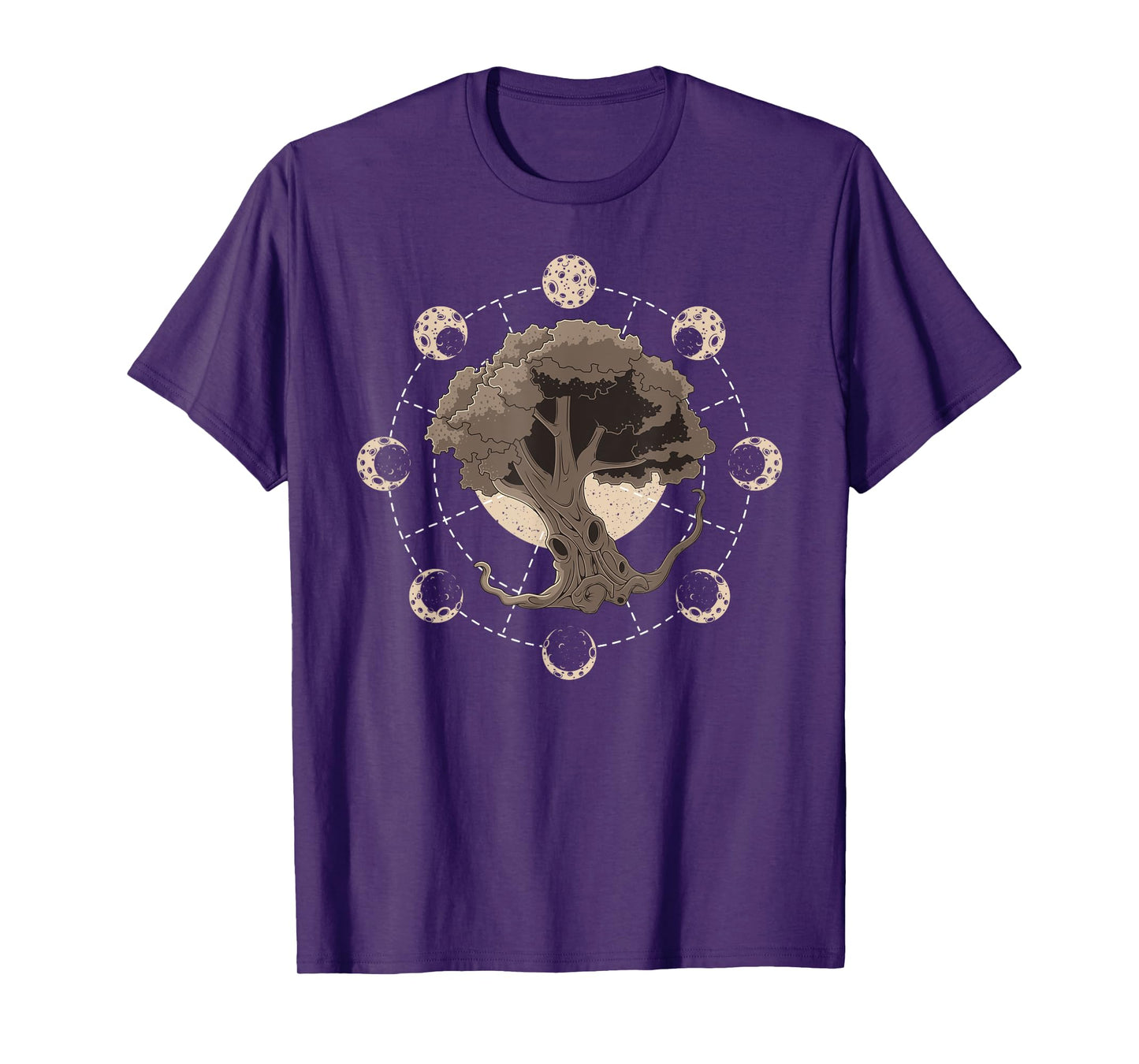 Phases of the Moon Tree of Life Yggdrasil Meditation Yoga T-Shirt