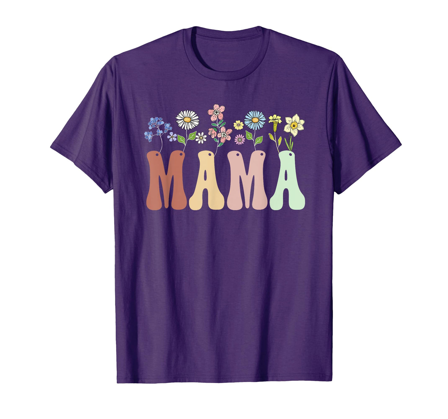 Mama Gifts Women Wildflower Floral Design Mama T-Shirt