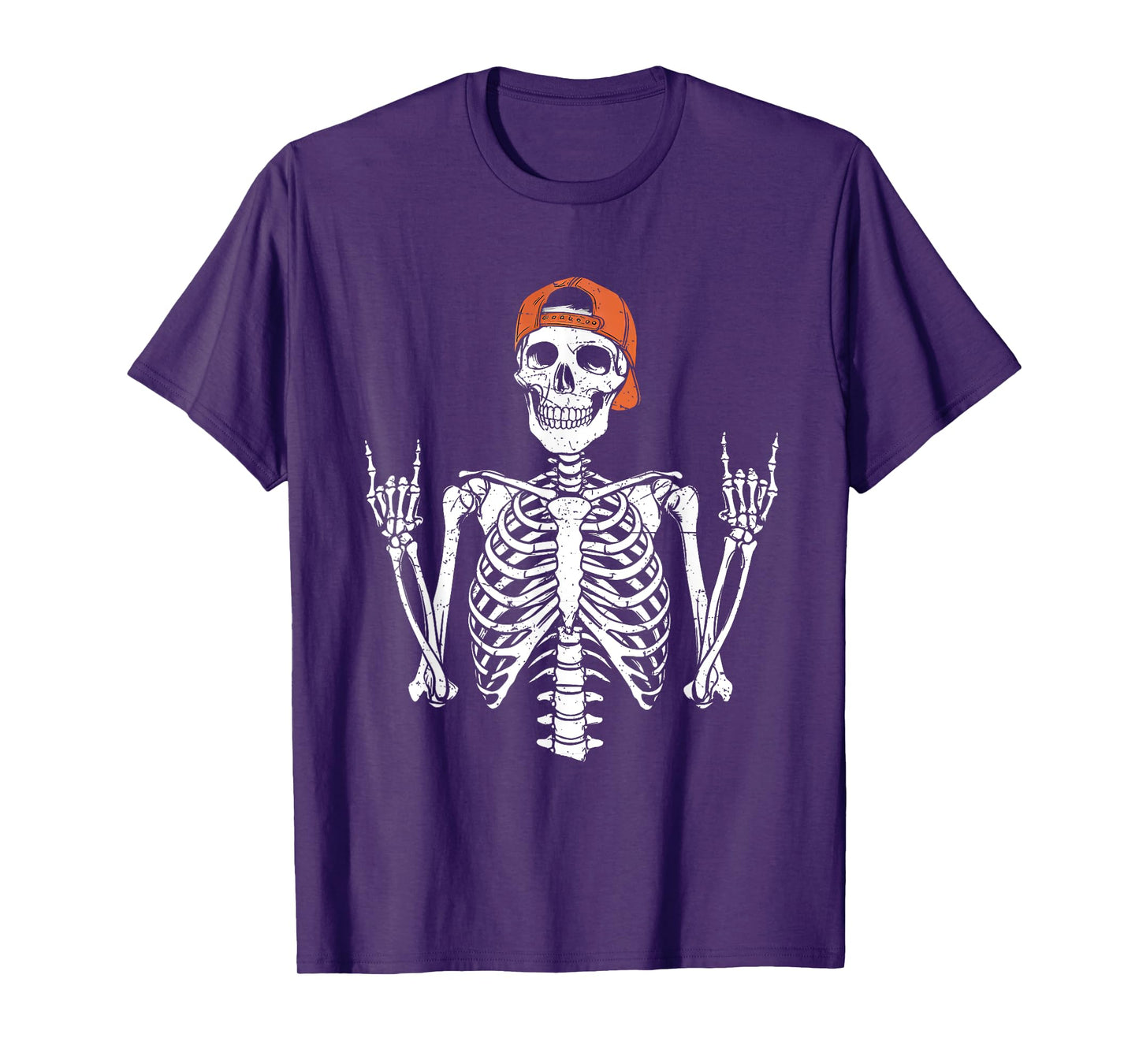 Rocker Skeleton Cap Skater Halloween Rock Mens Boys Kids T-Shirt