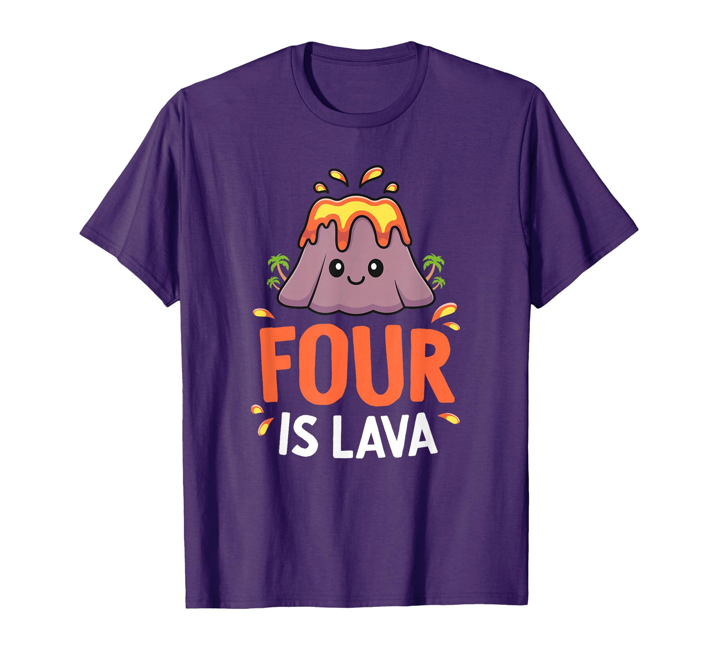 Volcano Birthday Party 4th Birthday Dinosaur Four Is Lava T-Shirt