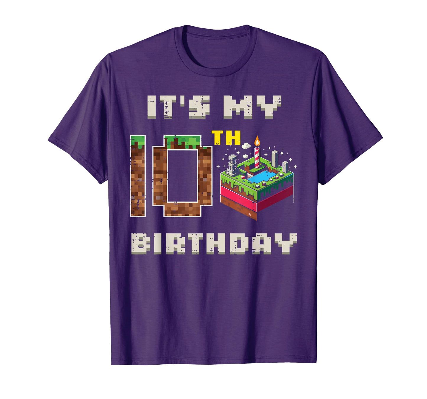 My 10th Birthday Pixel Game 10 Cake Gamer Boys Kid Youth T-Shirt
