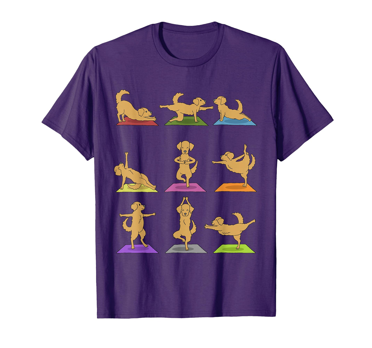 Golden Retriever Yoga T-Shirt Funny Dogs In Yoga Poses Shirt T-Shirt