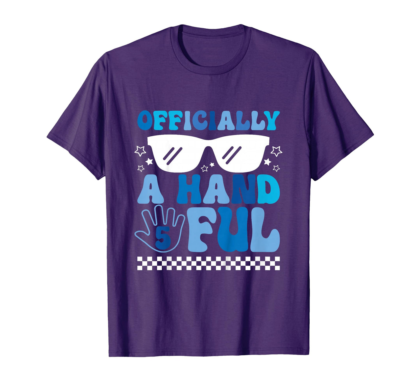 Kids Kids I'm Officially a Handful 5th Birthday Party Funny Boy T-Shirt