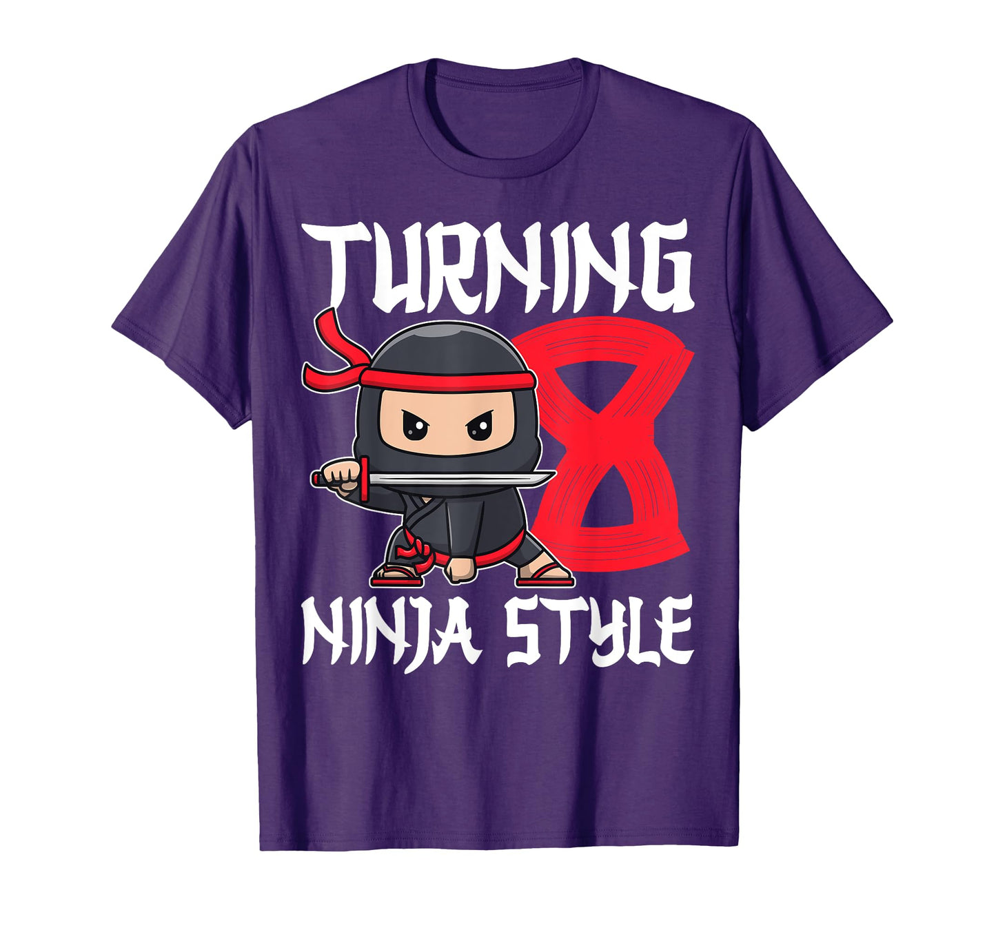 Turning 8 Ninja Style Martial Arts 8 Years Old 8th Birthday T-Shirt