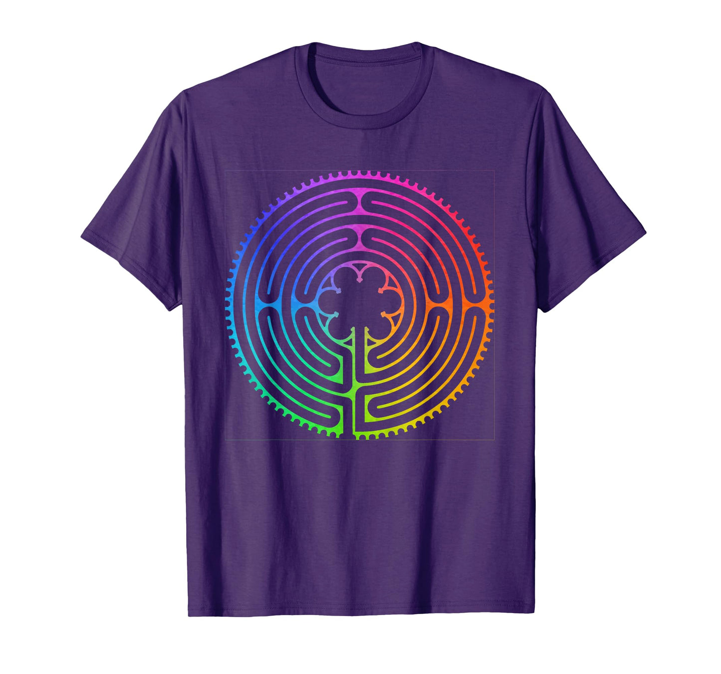 Labyrinth Rainbow Chartres Labyrinth Maze Yoga Design T-Shirt